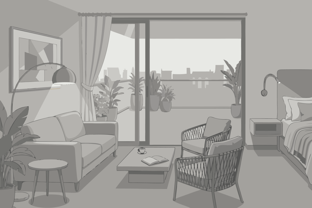 Apartamento de 1 Quarto com Vista do Mar e Varanda